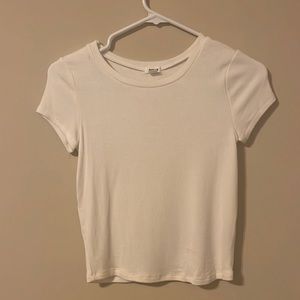 Cream colored ribbed tee